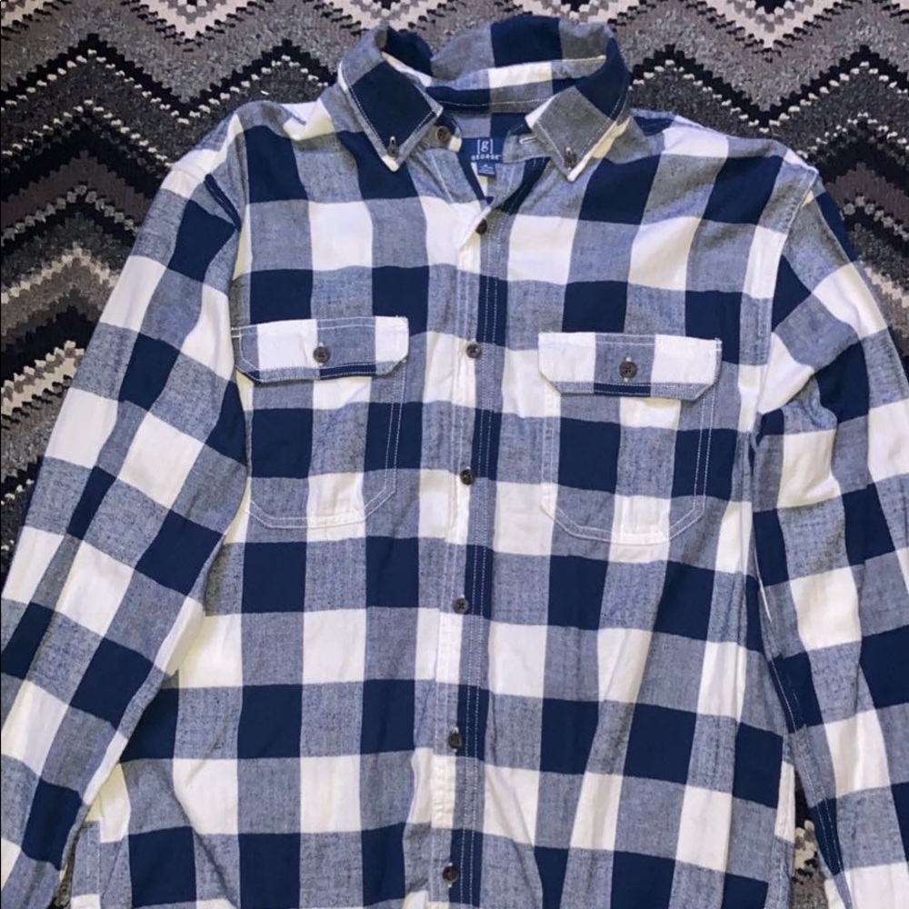 George Flannel Button Up Long Sleeve Shirt